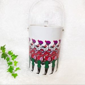 Vintage Shelton Ware Large White Soldier/Nutcracker Print Holiday Ice Bucket
